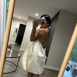 ZARA BALLOON HALTER DRESS NWT SAND